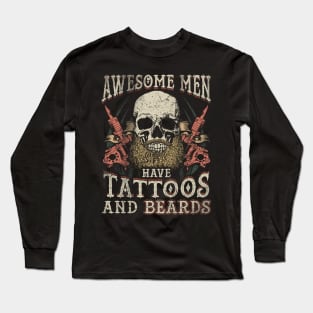 Funny Tattoos And Beards Long Sleeve T-Shirt